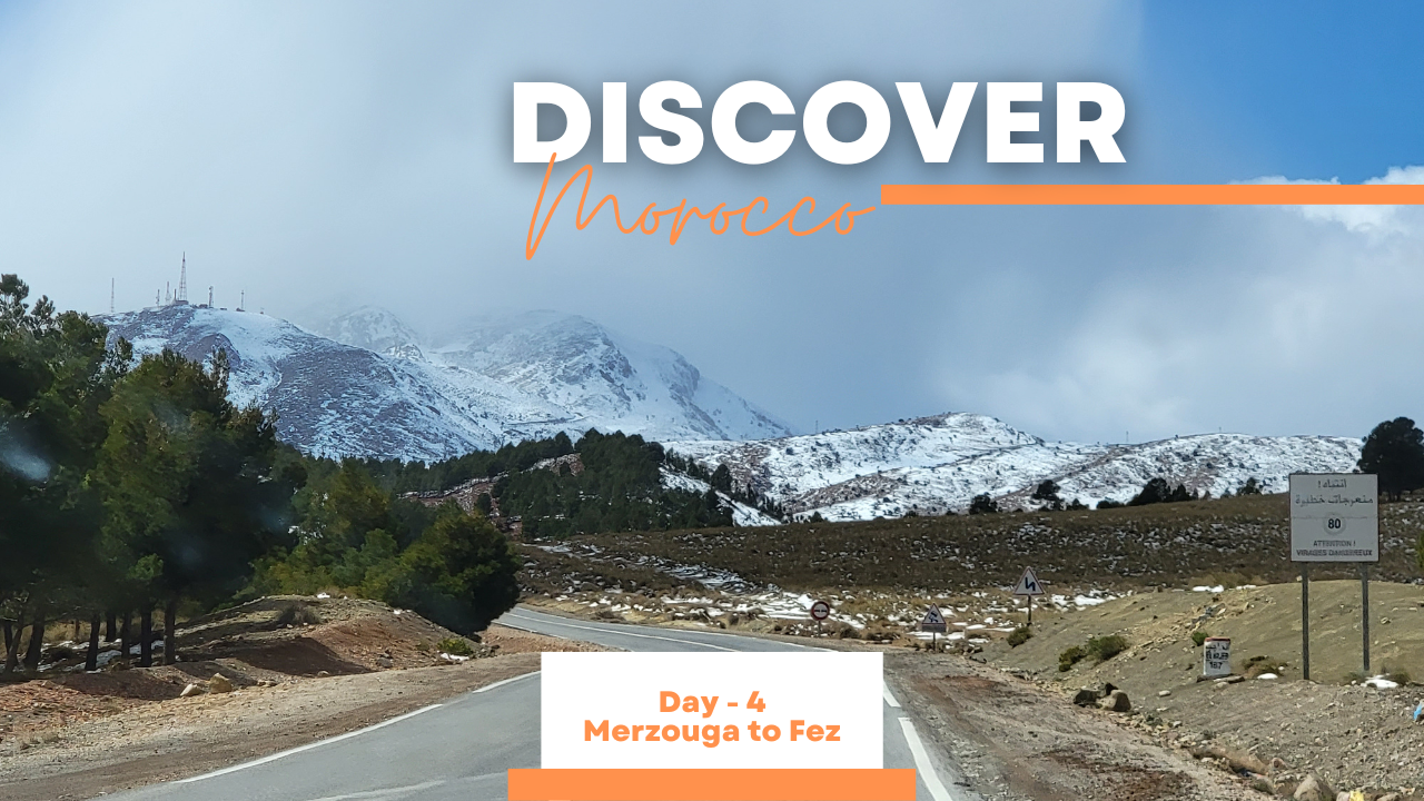 Road from Merzouga to Fez